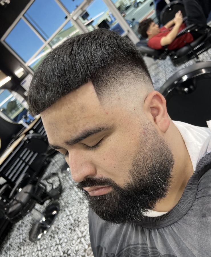 Mid fade with beard
