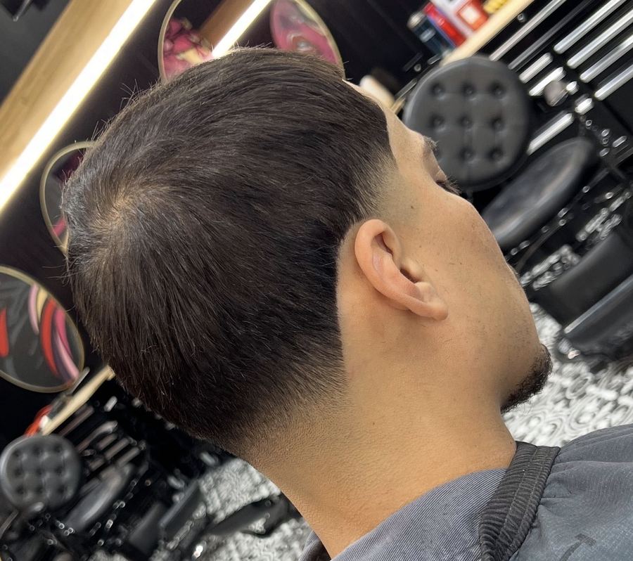 Curly top with mid fade